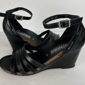 Mephisto Air Relax Wedge Ankle Strap Faux Snakeskin Leather Sandal size 37/7